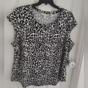 Leopard Cap Sleeve Top